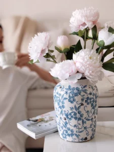 Wabiv Ice crackle blue and white porcelain vase