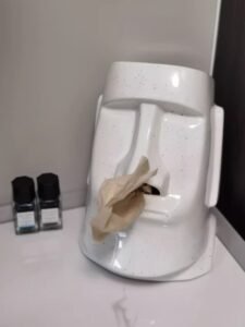 Moai Giant Stone Statue Ceramic Tissue Box