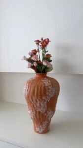 Wabiv Orange irregular-shaped vase