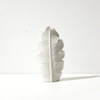 Minimalist Nordic style vase with subtle leaf motif
