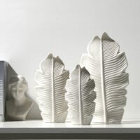 Minimalist Nordic style vase with subtle leaf motif