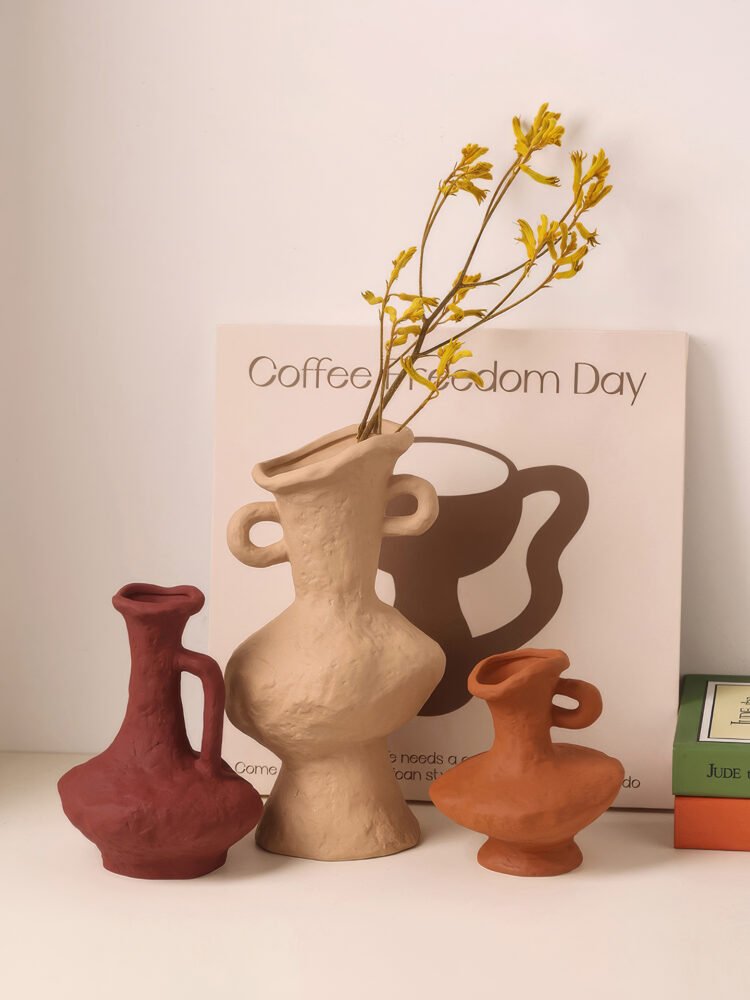Wabiv handmade artisanal ceramic vase with rustic finish