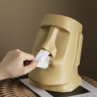 Funny Moai giant stone statue shaped ceramic tissue box dispenser