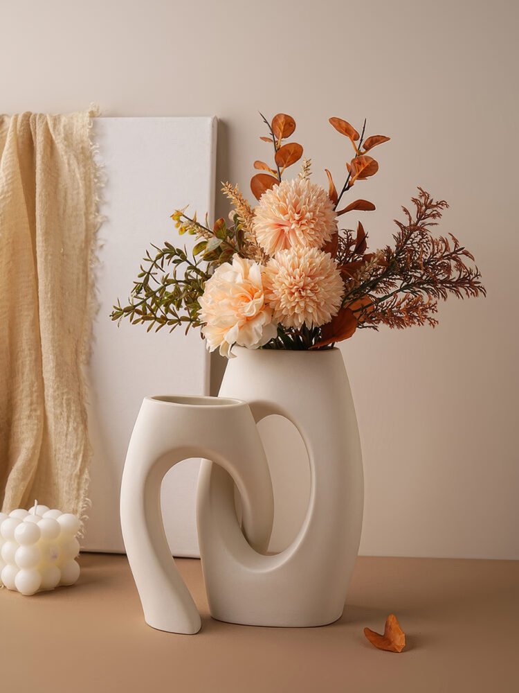 Creative alien cross tube multi-neck ceramic vase