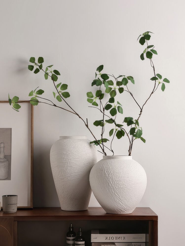 Wabiv natural faux stone textured ceramic vase