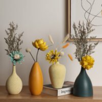 Soft Morandi color palette ceramic vase for dried flowers