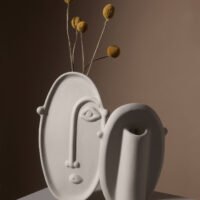 Wabiv abstract human face art decorative ceramic vase