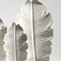 Minimalist Nordic style vase with subtle leaf motif