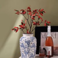 Classic ice crackle glaze blue and white porcelain vase