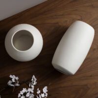 Wabiv unglazed ceramic vase with subtle stenciled details
