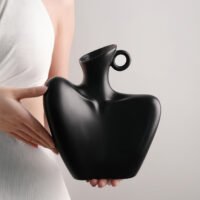Wabiv elegant clavicle shaped artistic white ceramic vase