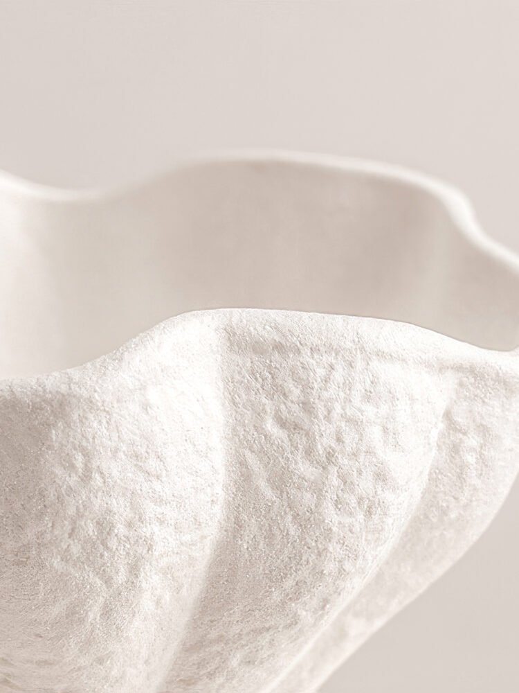 Romantic French style multi-petal fluted ceramic vase