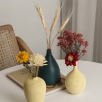 Soft Morandi color palette ceramic vase for dried flowers
