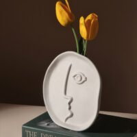 Wabiv abstract human face art decorative ceramic vase