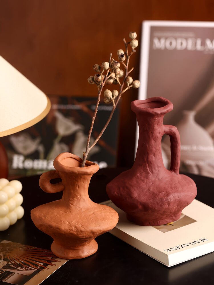 Wabiv handmade artisanal ceramic vase with rustic finish