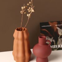 Nordic INS style geometric textured ceramic vase