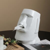 Funny Moai giant stone statue shaped ceramic tissue box dispenser