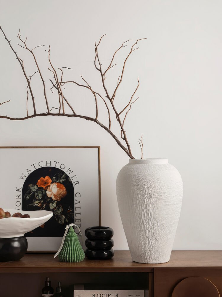 Wabiv natural faux stone textured ceramic vase