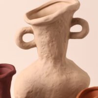 Wabiv handmade artisanal ceramic vase with rustic finish