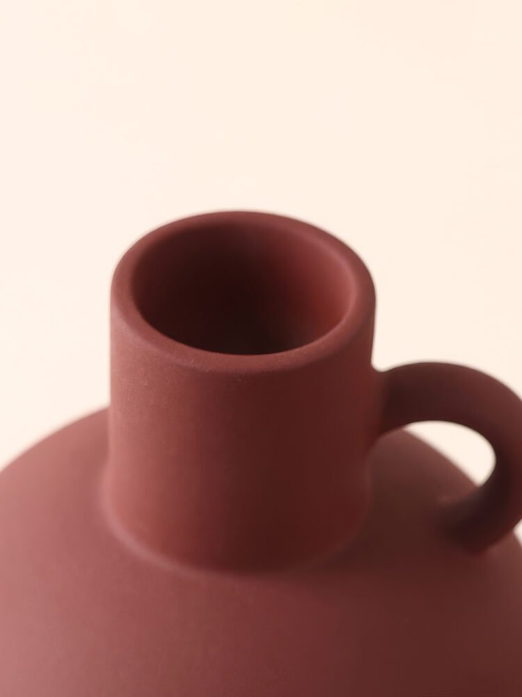Nordic INS style geometric textured ceramic vase