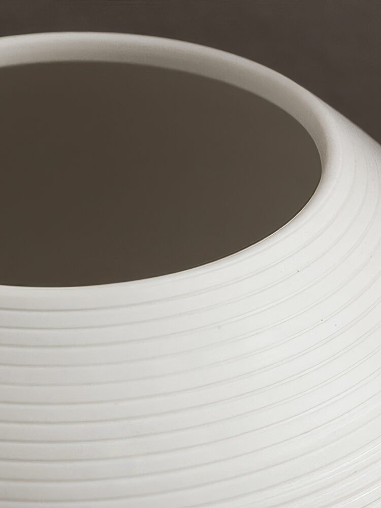 Wabiv unglazed ceramic vase with subtle stenciled details