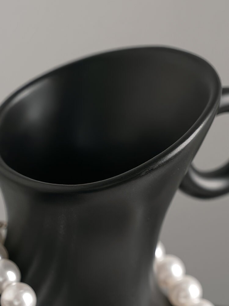 Wabiv elegant clavicle shaped artistic white ceramic vase
