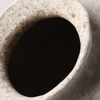 Wabiv rustic white frosted glaze pottery jar vase