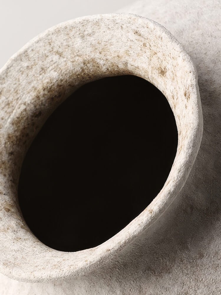 Wabiv rustic white frosted glaze pottery jar vase