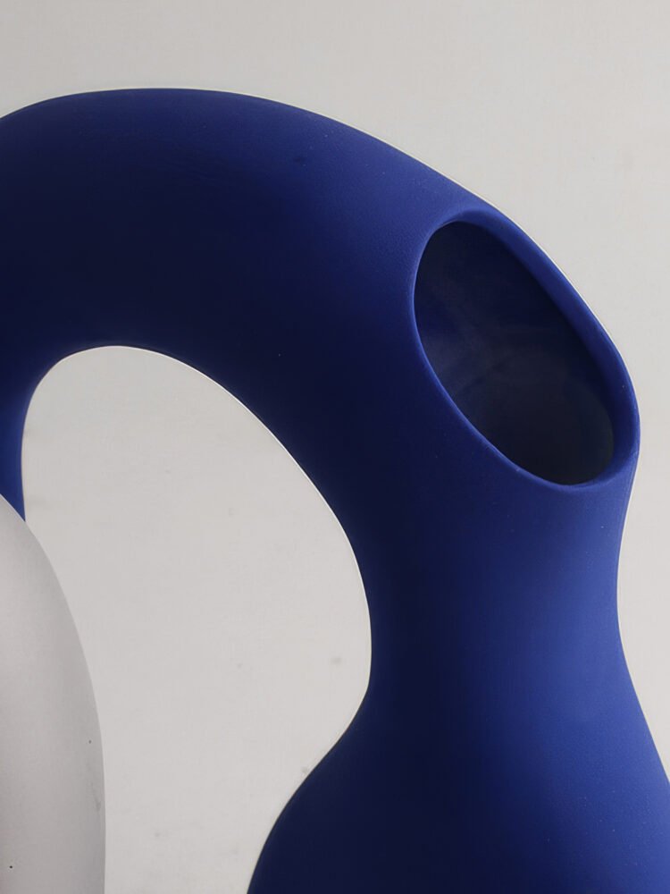 Contemporary irregular shaped color-blocked decorative vase