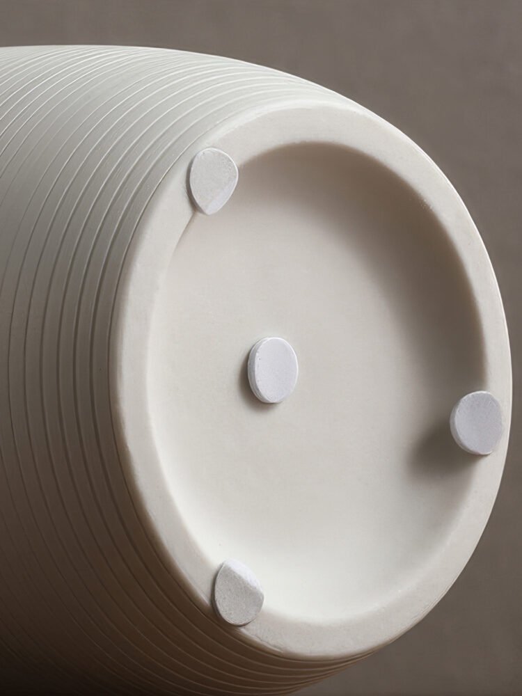 Wabiv unglazed ceramic vase with subtle stenciled details