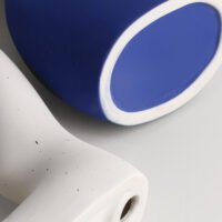 Contemporary irregular shaped color-blocked decorative vase