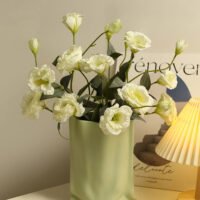 Hand-pinched textured paper bag vase