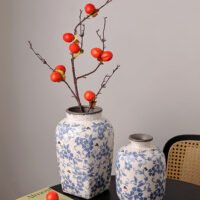 Wabiv Ice crackle blue and white porcelain vase