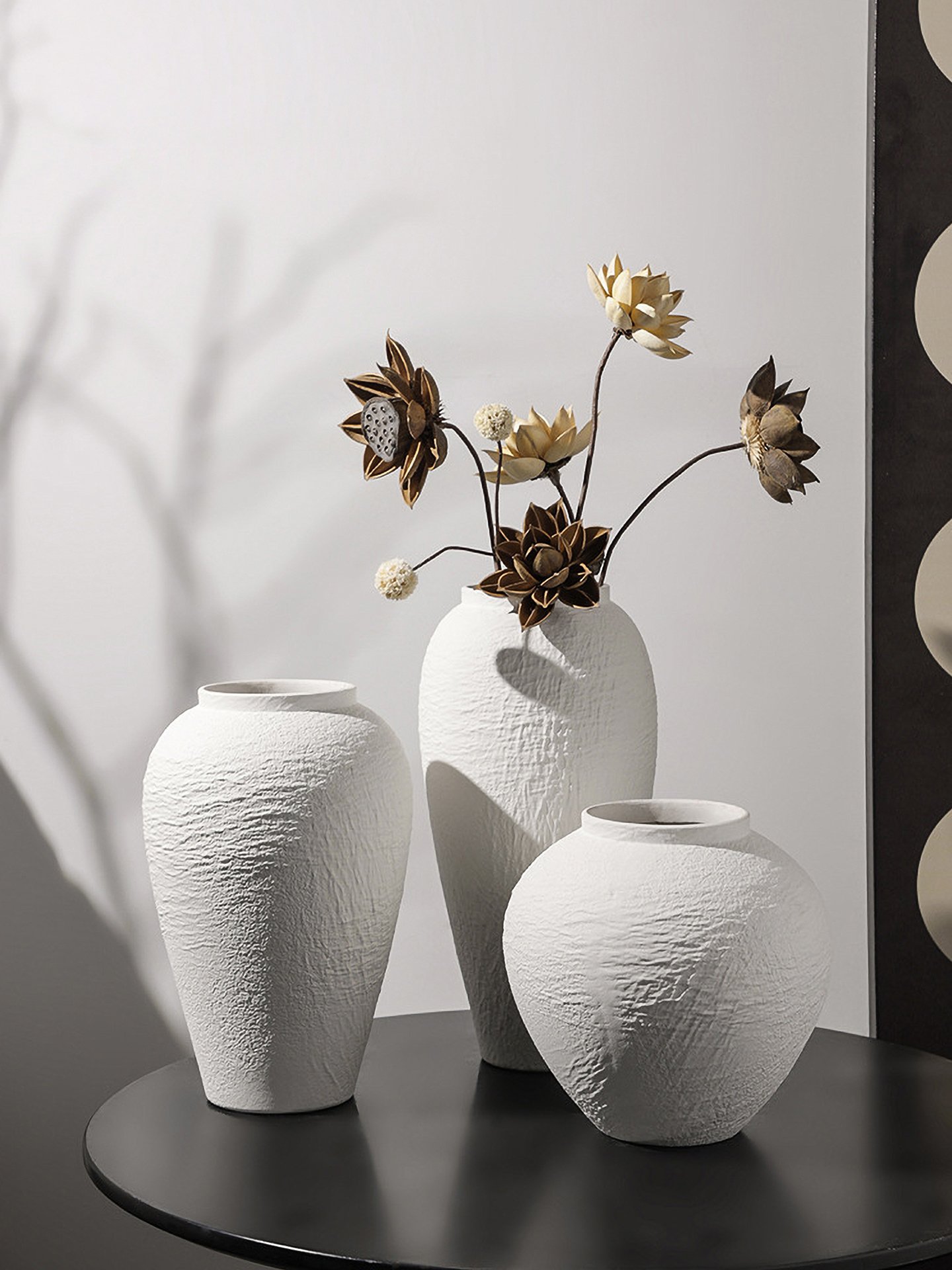 Wabiv Faux Stone Textured Vase | Rustic Wabi Sabi Ceramic