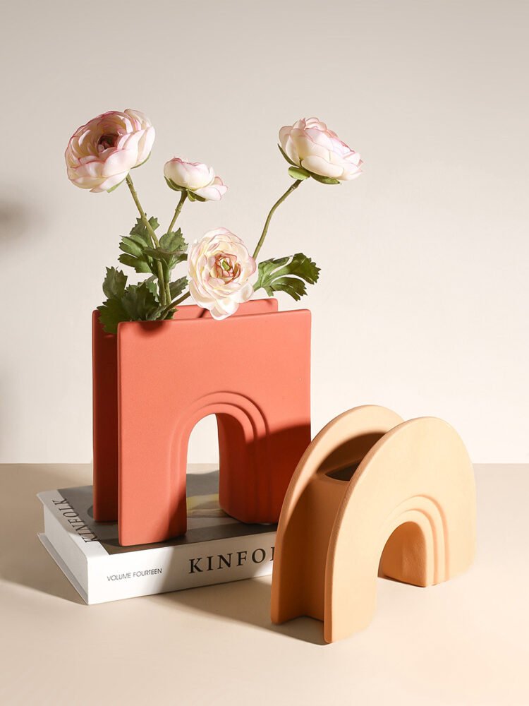 zhutu1 Wabiv U-shaped geometric vase