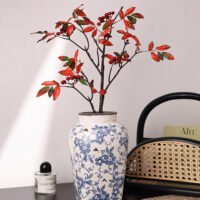 Wabiv Ice crackle blue and white porcelain vase