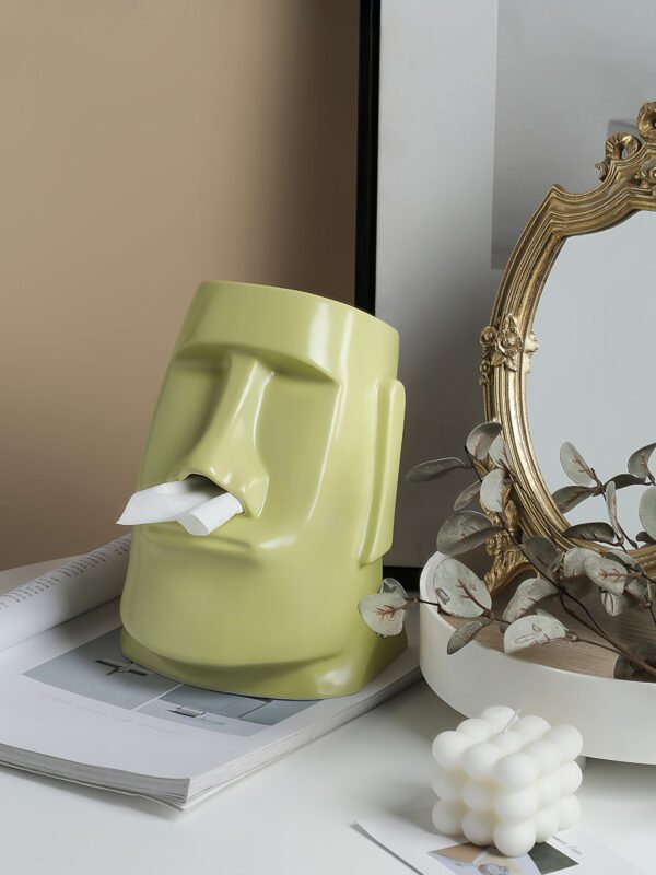 Moai Giant Stone Statue Ceramic Tissue Box