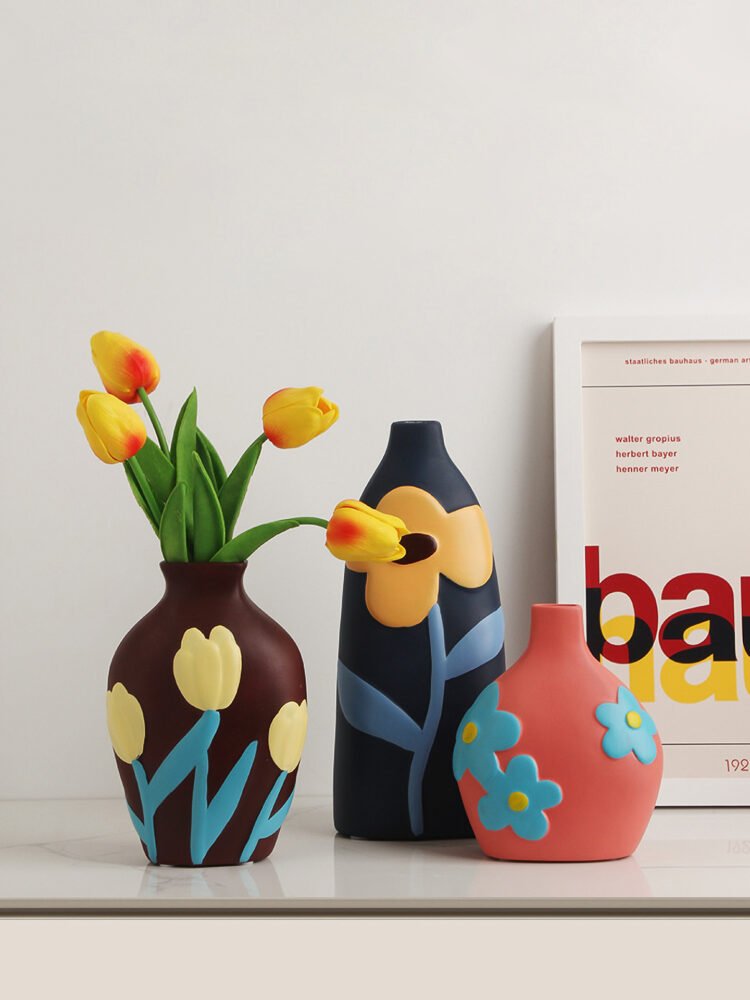 Painted pottery hand-painted flower vase