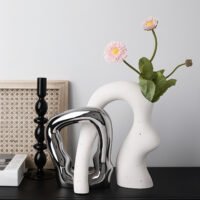 Irregularly shaped color-blocked vase