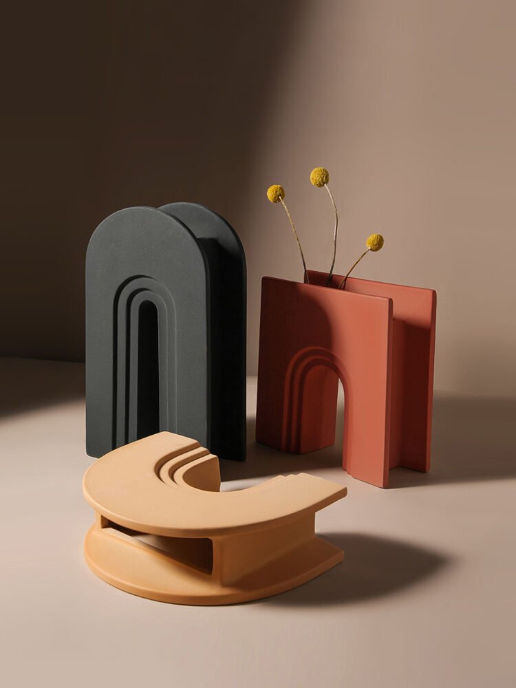 zhutu2 Wabiv U-shaped geometric vase