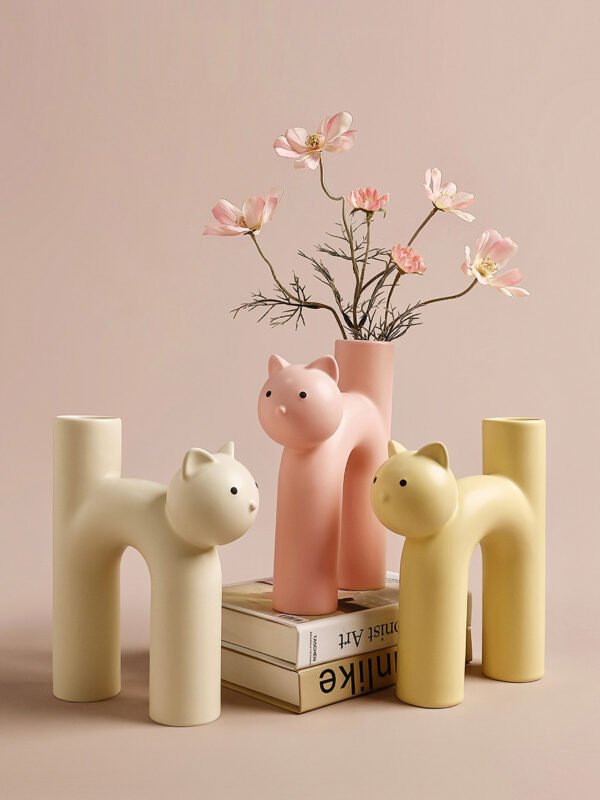 Wabiv Tubular Siamese Cat Flower Vase