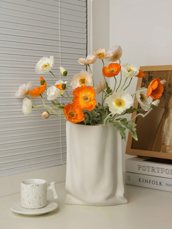 Hand-pinched textured paper bag vase