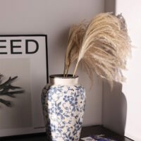 Wabiv Ice crackle blue and white porcelain vase