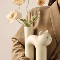 Wabiv Tubular Siamese Cat Flower Vase