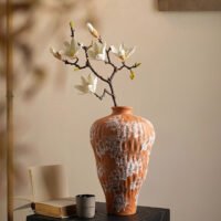 Wabiv Orange irregular-shaped vase