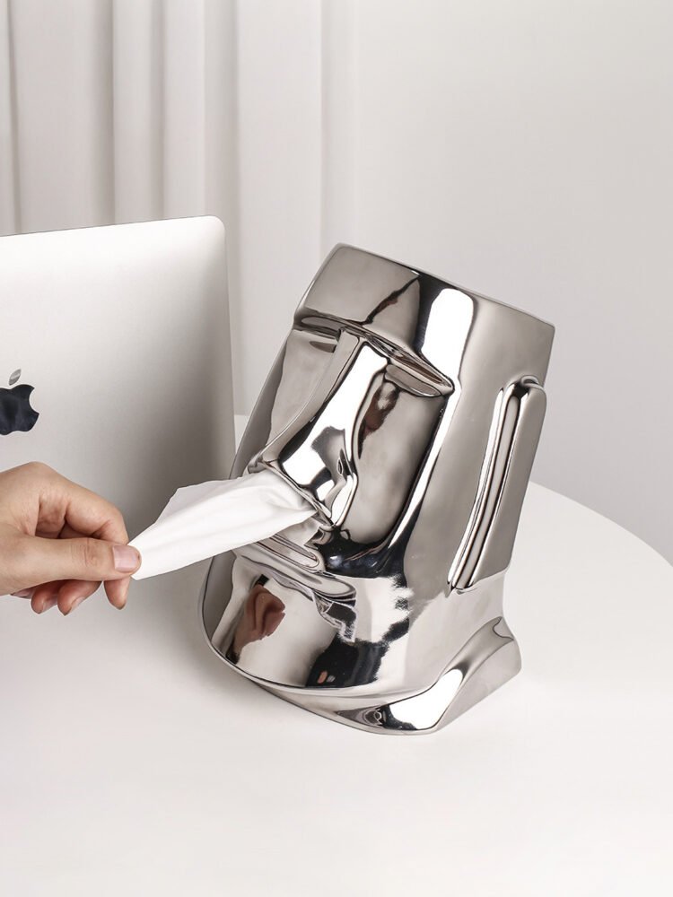 Moai Giant Stone Statue Ceramic Tissue Box