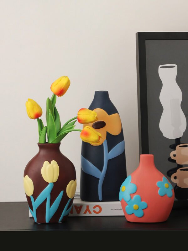 Painted pottery hand-painted flower vase