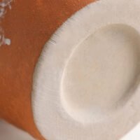 Vibrant orange irregular shaped modern ceramic vase
