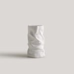 Crinkled kraft paper bag vase