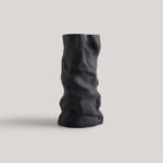 Crinkled kraft paper bag vase